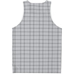 Grey Tattersall Pattern Print Men's Tank Top