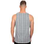 Grey Tattersall Pattern Print Men's Tank Top