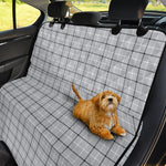 Grey Tattersall Pattern Print Pet Car Back Seat Cover