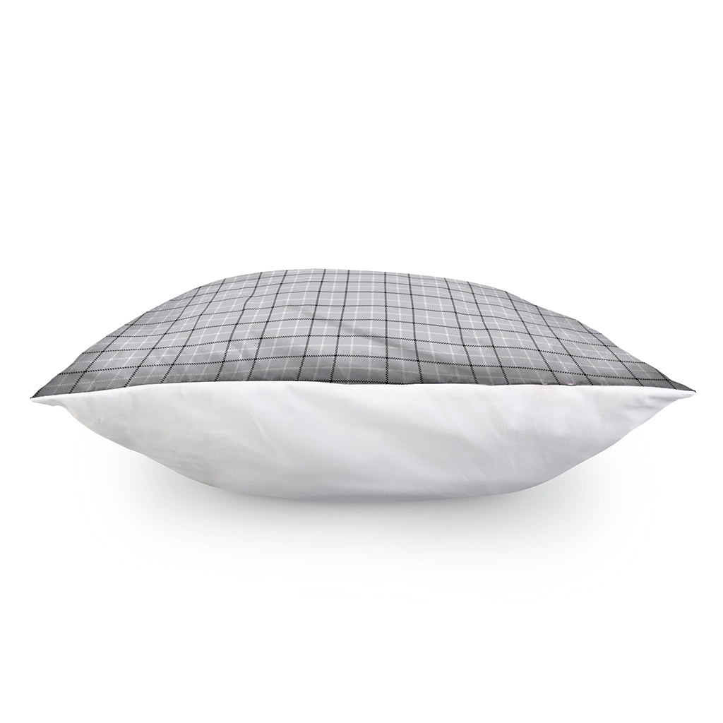 Grey Tattersall Pattern Print Pillow Cover