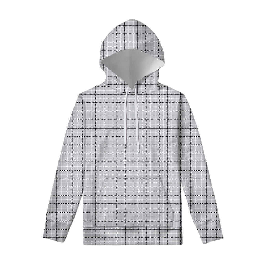 Grey Tattersall Pattern Print Pullover Hoodie