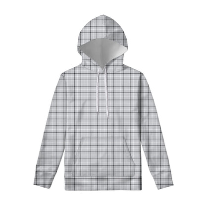 Grey Tattersall Pattern Print Pullover Hoodie