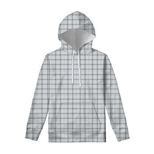 Grey Tattersall Pattern Print Pullover Hoodie