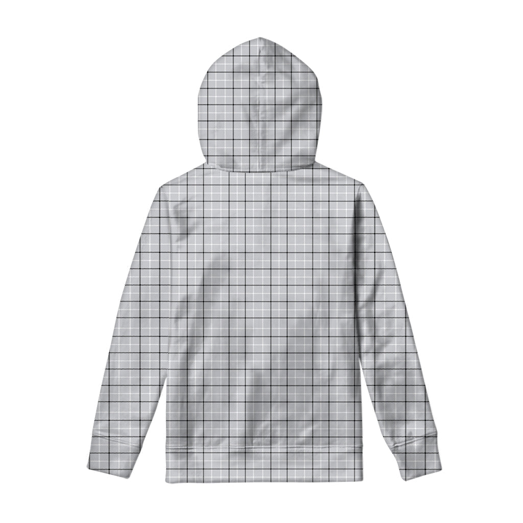 Grey Tattersall Pattern Print Pullover Hoodie