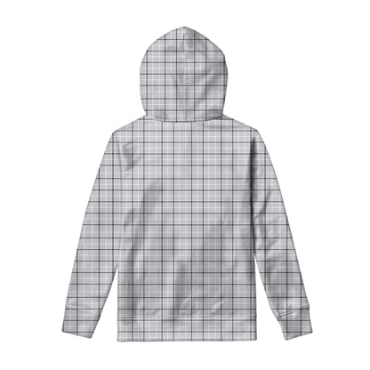 Grey Tattersall Pattern Print Pullover Hoodie