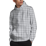 Grey Tattersall Pattern Print Pullover Hoodie