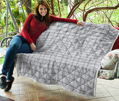 Grey Tattersall Pattern Print Quilt
