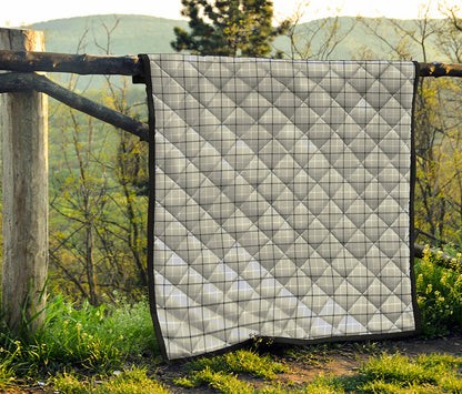 Grey Tattersall Pattern Print Quilt