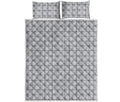 Grey Tattersall Pattern Print Quilt Bed Set