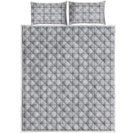 Grey Tattersall Pattern Print Quilt Bed Set