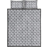 Grey Tattersall Pattern Print Quilt Bed Set