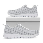 Grey Tattersall Pattern Print White Sneakers