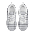 Grey Tattersall Pattern Print White Sneakers