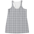 Grey Tattersall Pattern Print Women's Racerback Tank Top
