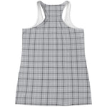 Grey Tattersall Pattern Print Women's Racerback Tank Top