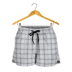 Grey Tattersall Pattern Print Women's Shorts