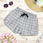 Grey Tattersall Pattern Print Women's Shorts