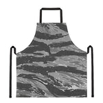 Grey Tiger Stripe Camouflage Print Apron