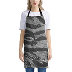 Grey Tiger Stripe Camouflage Print Apron