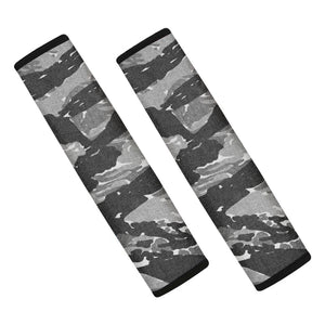 Grey Tiger Stripe Camouflage Print Car Seat Belt Covers