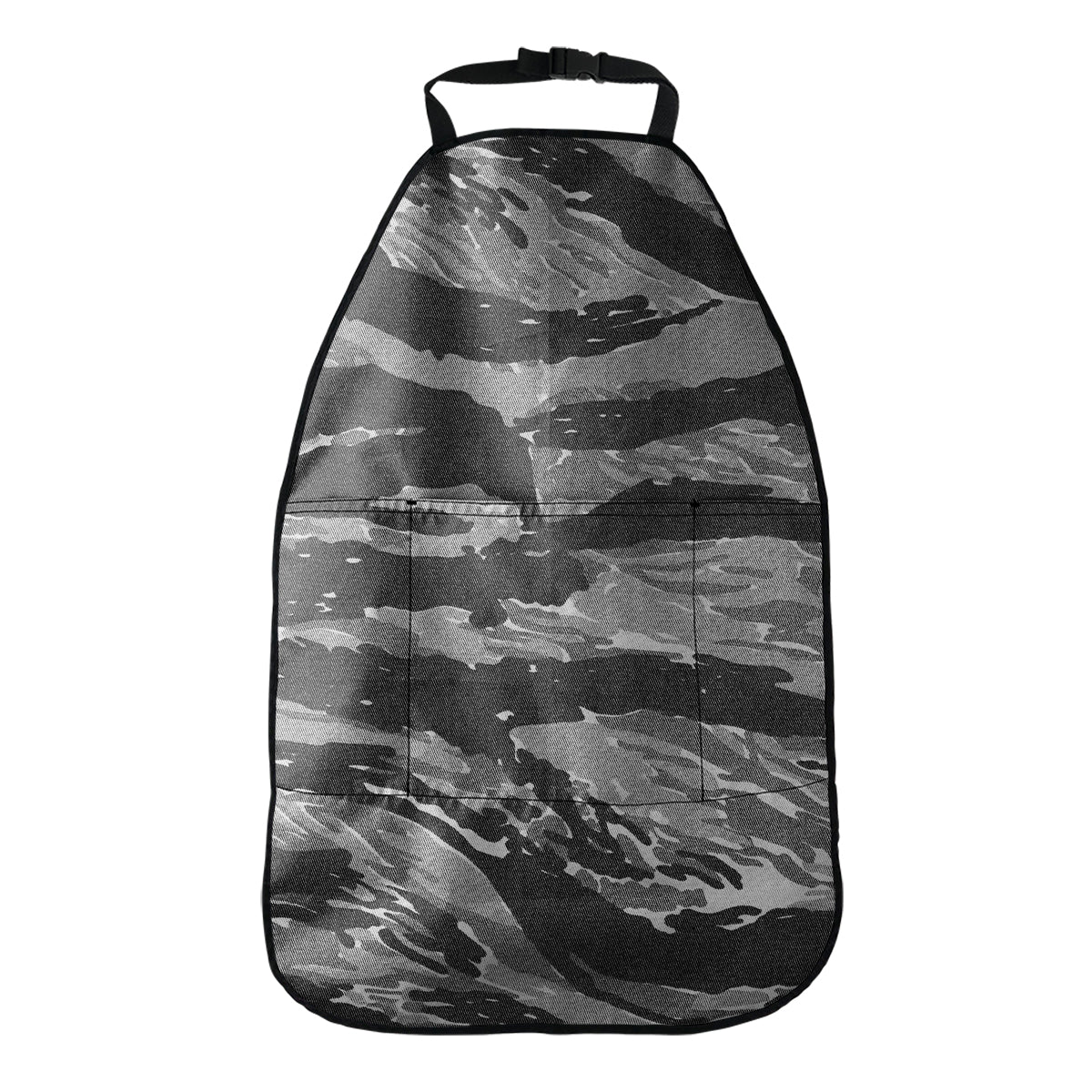 Grey Tiger Stripe Camouflage Print Car Seat Organizers