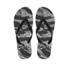 Grey Tiger Stripe Camouflage Print Flip Flops