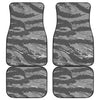 Grey Tiger Stripe Camouflage Print Front and Back Car Floor Mats