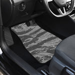 Grey Tiger Stripe Camouflage Print Front Car Floor Mats