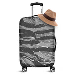 Grey Tiger Stripe Camouflage Print Luggage Cover