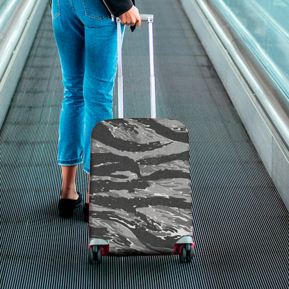 Grey Tiger Stripe Camouflage Print Luggage Cover