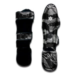 Grey Tiger Stripe Camouflage Print Muay Thai Shin Guard