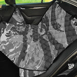 Grey Tiger Stripe Camouflage Print Pet Car Back Seat Cover