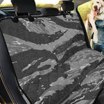 Grey Tiger Stripe Camouflage Print Pet Car Back Seat Cover