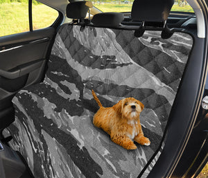 Grey Tiger Stripe Camouflage Print Pet Car Back Seat Cover