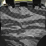 Grey Tiger Stripe Camouflage Print Pet Car Back Seat Cover