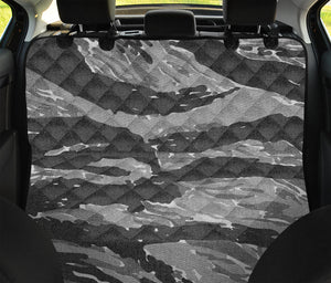 Grey Tiger Stripe Camouflage Print Pet Car Back Seat Cover