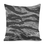 Grey Tiger Stripe Camouflage Print Pillow Cover
