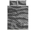 Grey Tiger Stripe Camouflage Print Quilt Bed Set