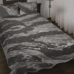 Grey Tiger Stripe Camouflage Print Quilt Bed Set