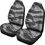 Grey Tiger Stripe Camouflage Print Universal Fit Car Seat Covers
