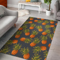 Grey Watercolor Pineapple Pattern Print Floor Mat