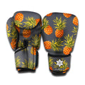 Grey Watercolor Pineapple Pattern Print Boxing Gloves