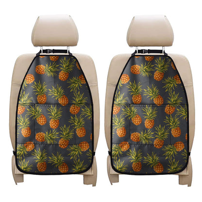 Grey Watercolor Pineapple Pattern Print Car Seat Organizers