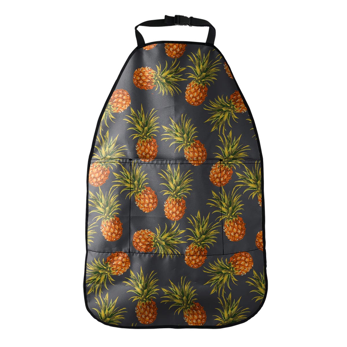 Grey Watercolor Pineapple Pattern Print Car Seat Organizers