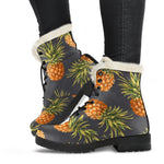 Grey Watercolor Pineapple Pattern Print Comfy Boots GearFrost
