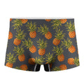 Grey Watercolor Pineapple Pattern Print Men's Boxer Briefs