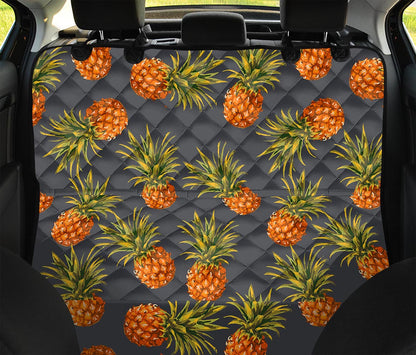 Grey Watercolor Pineapple Pattern Print Pet Car Back Seat Cover