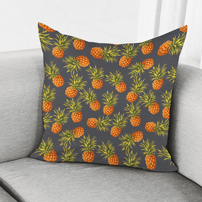 Grey Watercolor Pineapple Pattern Print Pillow Cover