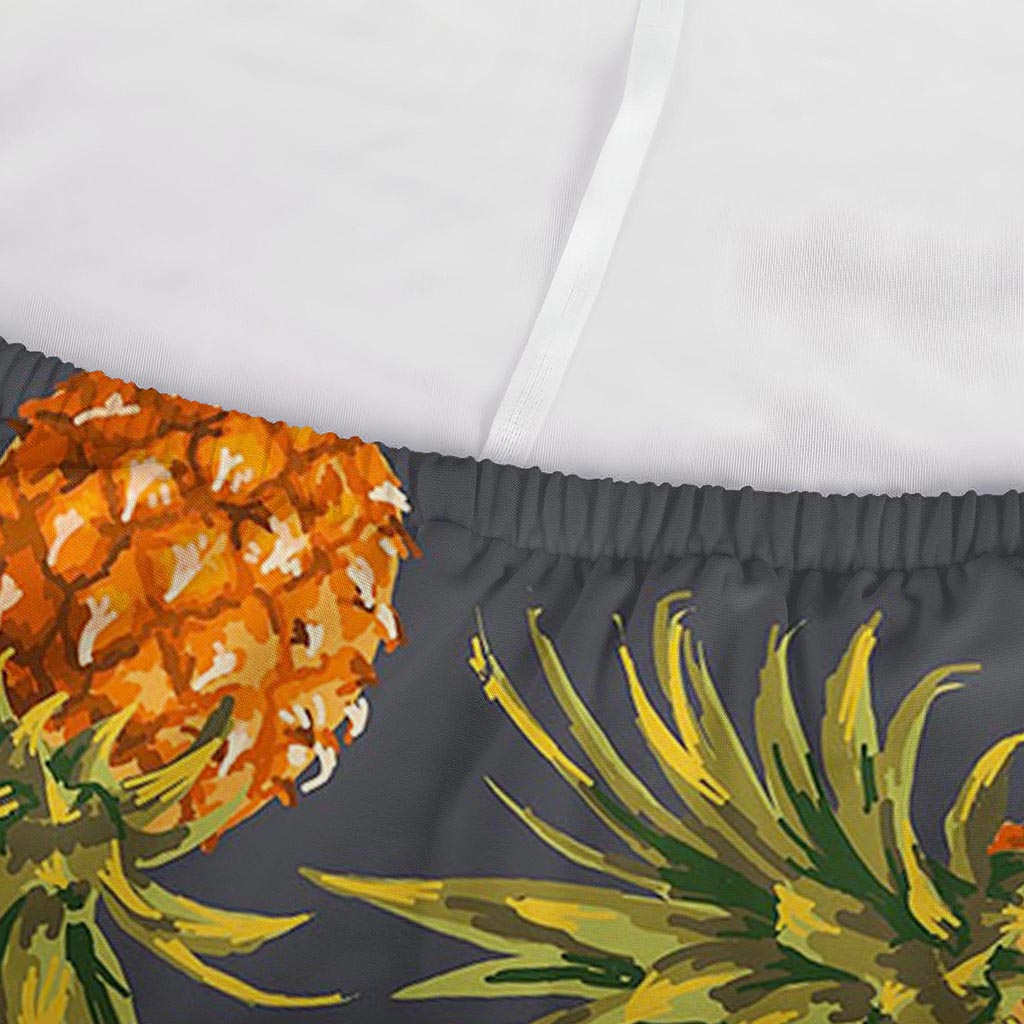 Grey Watercolor Pineapple Pattern Print Sofa Cover