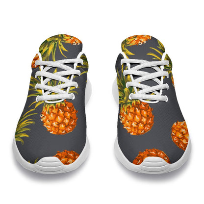 Grey Watercolor Pineapple Pattern Print Sport Shoes GearFrost